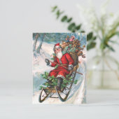 Sinterklaas over Sleigh Feestdagenkaart (Staand voorkant)