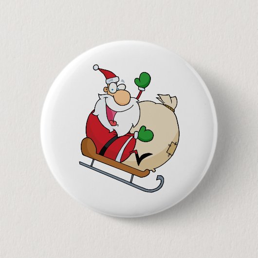 Sinterklaas over Sleigh Ronde Button 5,7 Cm (Voorkant)