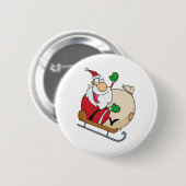 Sinterklaas over Sleigh Ronde Button 5,7 Cm (Voorkant /achterkant)