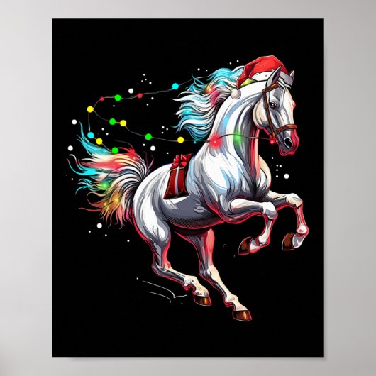 Sinterklaas Paard Kerstmis Art Paardrijden Jurk Poster (Voorkant)