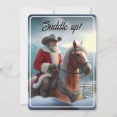 Sinterklaas Paardrijden Western Kerstmis Kaart (Voorkant)