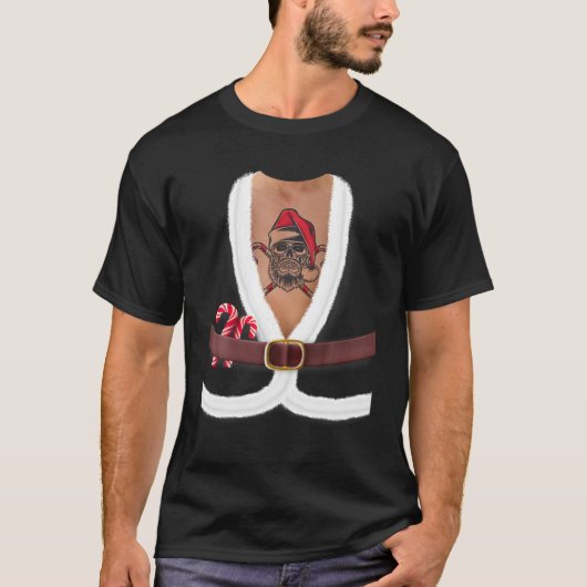 Sinterklaas pak schedel Tattoo Funny Christmas T S T-shirt (Voorkant)