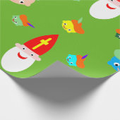 Sinterklaas pakpapier met gekleurde pietjes (Hoek)