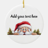 Sinterklaas Peeking Kerstboom Keramisch Ornament (Achterkant)