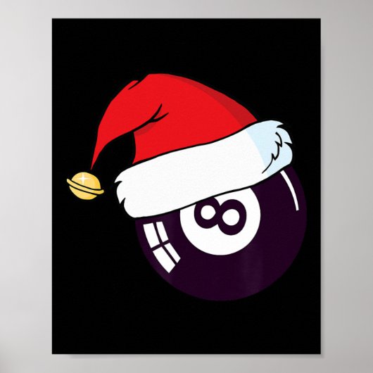 Sinterklaas Pet Biljart 8 LL Kerst Poster (Voorkant)