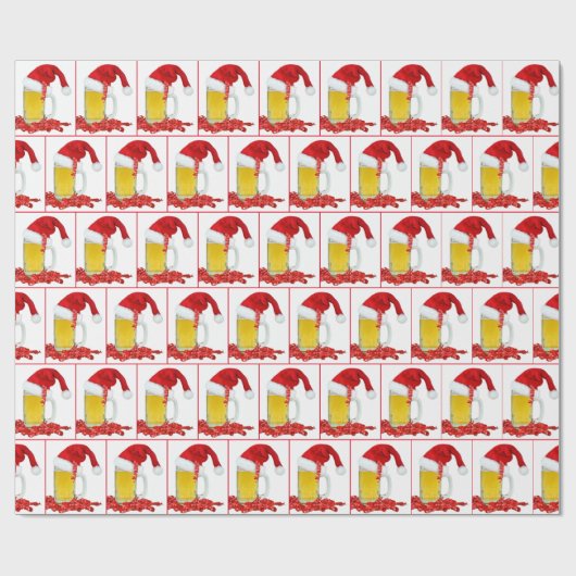 Sinterklaas Pet op Bier Mok Cadeaupapier (Vlak)