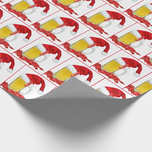 Sinterklaas Pet op Bier Mok Cadeaupapier (Hoek)