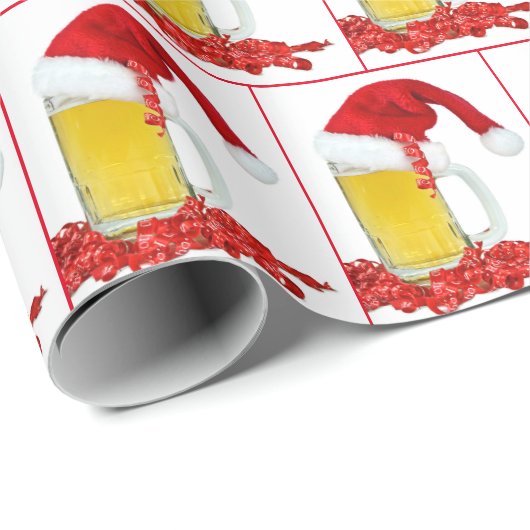 Sinterklaas Pet op Bier Mok Cadeaupapier (Rol Hoek)