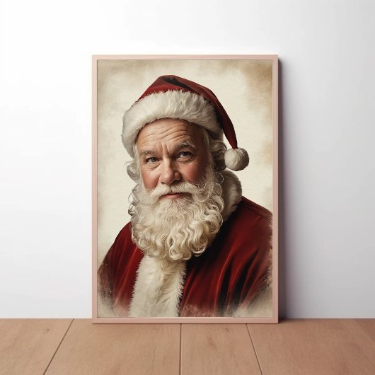 Sinterklaas portret met zachte glimlach poster