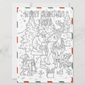 Sinterklaas & Rendier Kerstmis Kleurplaat Groet Feestdagenkaart (Voorkant)