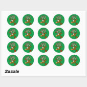 Sinterklaas rendier Screwball Graphics Ronde Sticker (Vel)