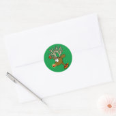Sinterklaas rendier Screwball Graphics Ronde Sticker (Envelop)