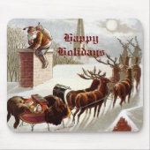 Sinterklaas Rendier Sleigh mousepad Muismat (Voorkant)