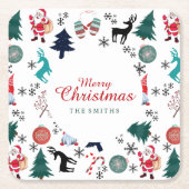 Sinterklaas rendieren dennen wanten kartonnen onderzetters (Voorkant)