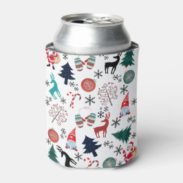 Sinterklaas rendieren dennen wanten patroon blikjeskoeler