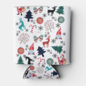 Sinterklaas rendieren dennen wanten patroon blikjeskoeler (Voorkant)