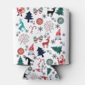 Sinterklaas rendieren dennen wanten patroon blikjeskoeler (Achterkant)