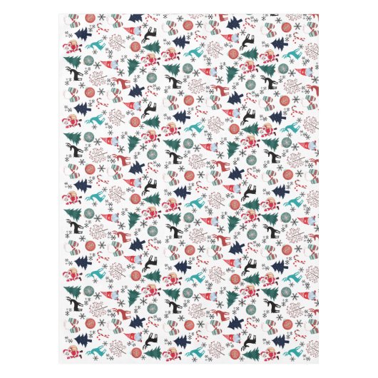 Sinterklaas rendieren dennen wanten tafelkleed (Voorkant)