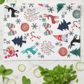 Sinterklaas rendieren dennen wanten theedoek (Gevouwen)