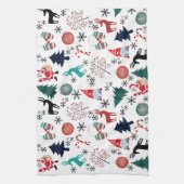 Sinterklaas rendieren dennen wanten theedoek (Verticaal)