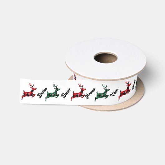 Sinterklaas Rendieren Kerstfeest Satijnen Lint (Spoel)