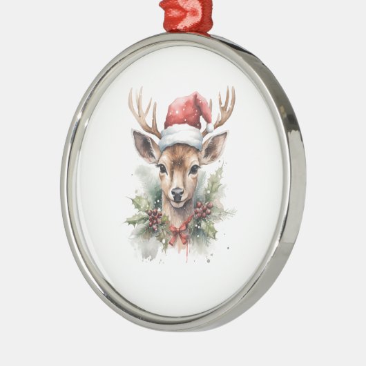 Sinterklaas rendieren kerstversiering metalen ornament (Links)