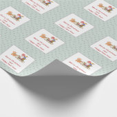 Sinterklaas rendieren slee aangepaste kerst cadeaupapier (Hoek)