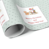 Sinterklaas rendieren slee aangepaste kerst cadeaupapier (Rol Hoek)