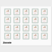 Sinterklaas rendieren slee aangepaste kerst vierkante sticker (Vel)