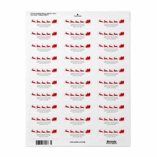 Sinterklaas rendieren slee kerst Feestdagen Etiket (Full Sheet)