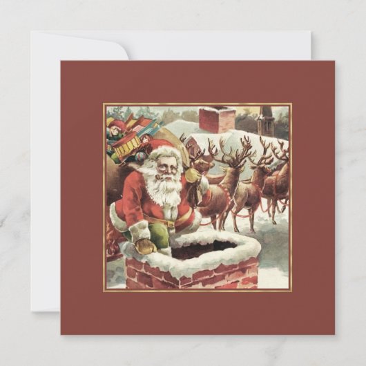  Sinterklaas Retro Kerst Kaarten (Voorkant)