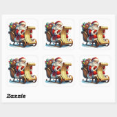 Sinterklaas Reviewen Zijn Lijst Met Een Tas Cadeau Vierkante Sticker (Vel)