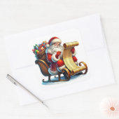 Sinterklaas Reviewen Zijn Lijst Met Een Tas Cadeau Vierkante Sticker (Envelop)