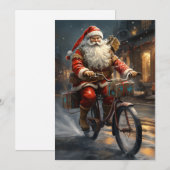 Sinterklaas Rijden de Fiets Kerstmis Feestdagenkaart (Voorkant / Achterkant)