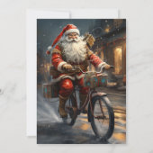 Sinterklaas Rijden de Fiets Kerstmis Kaart (Achterkant)
