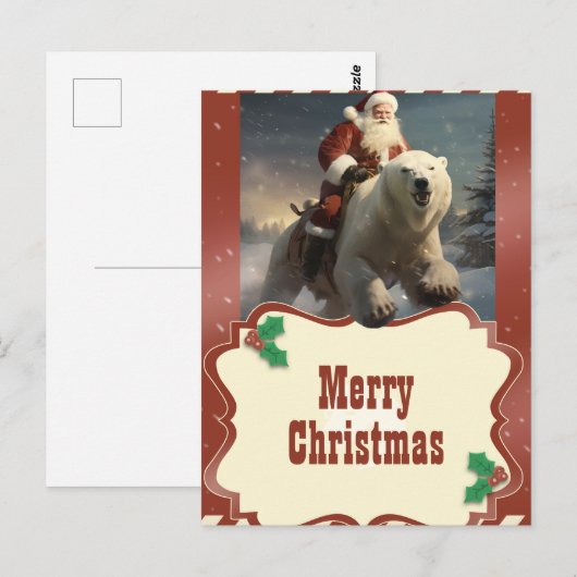 Sinterklaas Rijden een Beer Schilderij Briefkaart (Voorkant / Achterkant)