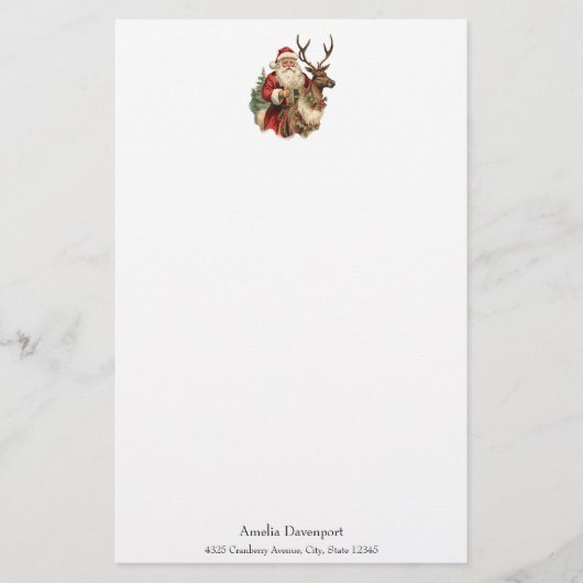  Sinterklaas Rijden Een Rendier Kerstmis Briefpapier (Voorkant)