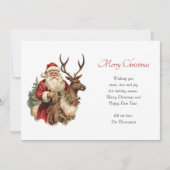 Sinterklaas Rijden Een Rendier Kerstmis Feestdagenkaart (Voorkant)