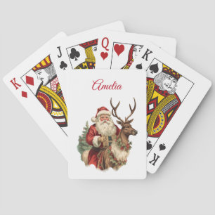 Sinterklaas Rijden Een Rendier Kerstmis Pokerkaarten