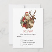 Sinterklaas Rijden Een Rendier Kerstmis RSVP Kaartje (Voorkant)