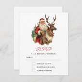 Sinterklaas Rijden Een Rendier Kerstmis RSVP Kaartje (Voorkant / Achterkant)