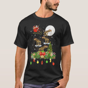Sinterklaas Rijden Giraffe Rendier Sleigh Xmas Da T-shirt