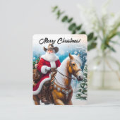 Sinterklaas Rijden Western Kerstmis Feestdagenkaart (Staand voorkant)