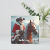 Sinterklaas Rijden Western Kerstmis Kaart (Staand voorkant)