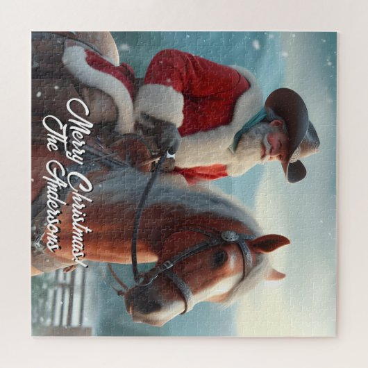 Sinterklaas Rijden Western Kerstmis Legpuzzel (Horizontaal)