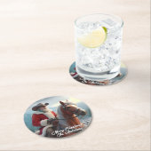 Sinterklaas Rijden Western Kerstmis Ronde Kartonnen Onderzetter (Insitu)