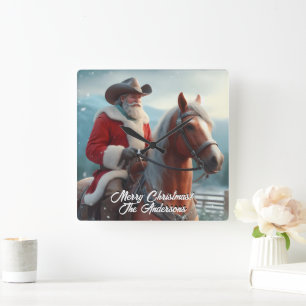 Sinterklaas Rijden Western Kerstmis Vierkante Klok