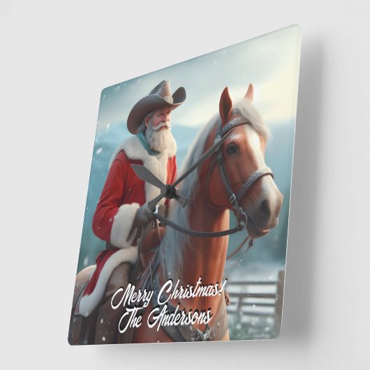 Sinterklaas Rijden Western Kerstmis Vierkante Klok (Hoek)