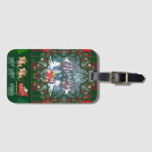 Sinterklaas rijdt in een slee geleid door rendiere bagagelabel (Voorkant (horizontaal))