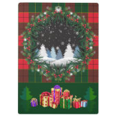 Sinterklaas rijdt in een slee geleid door rendiere klembord (Achterkant)